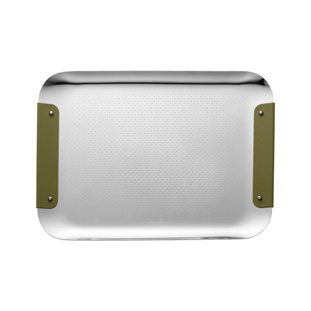 Christofle Club Tray Imperial Green 32X23 Cm