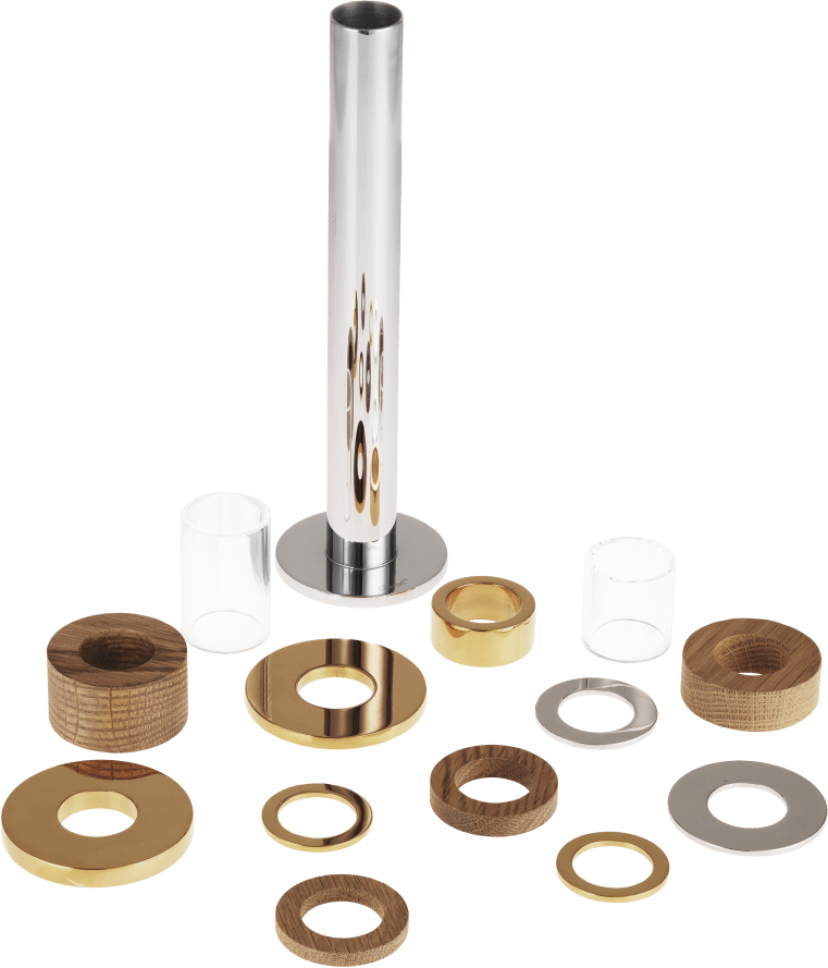 Christofle Myriade Stainless Steel Candle Holder