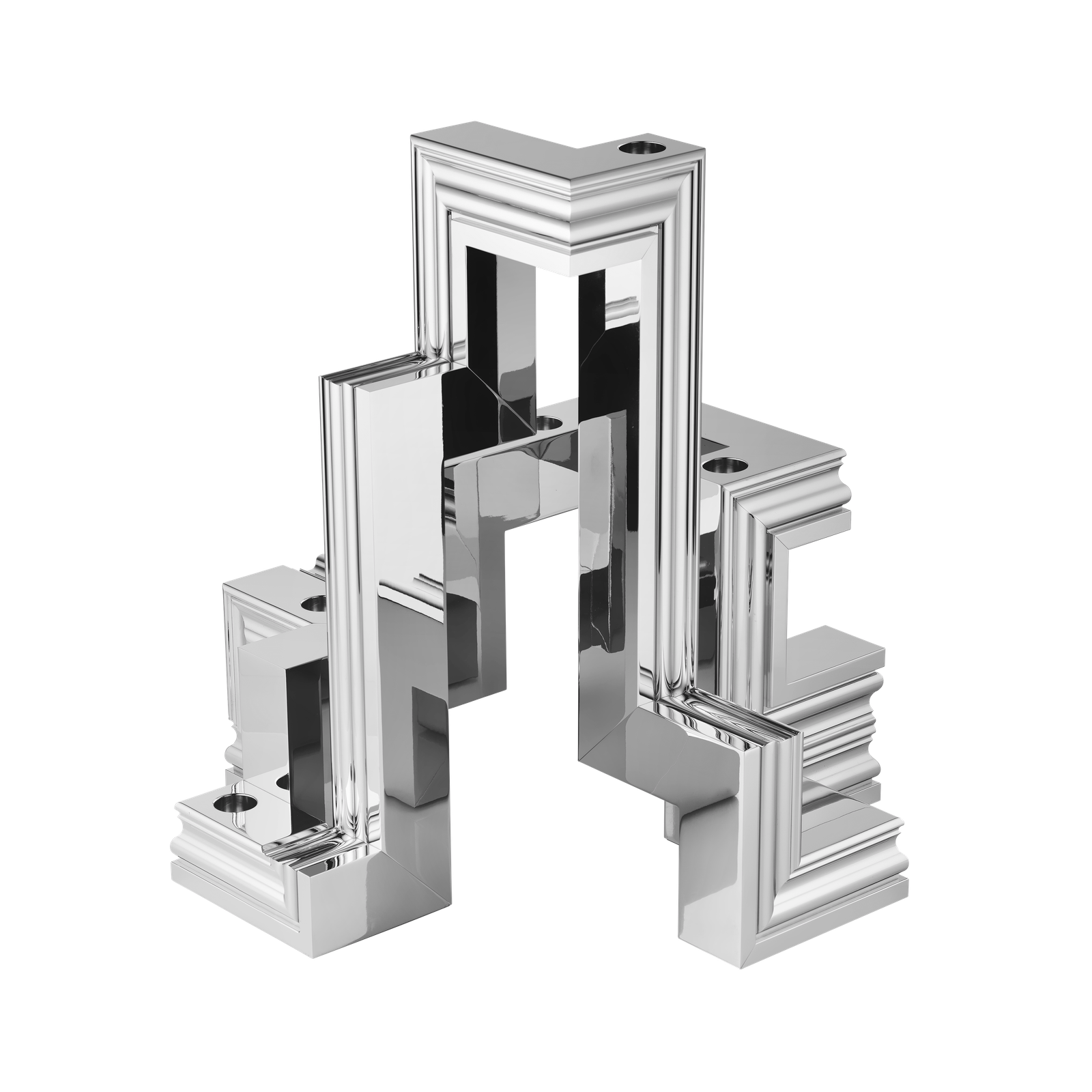 Christofle Perspectives Aluminium Candelabra Chrome