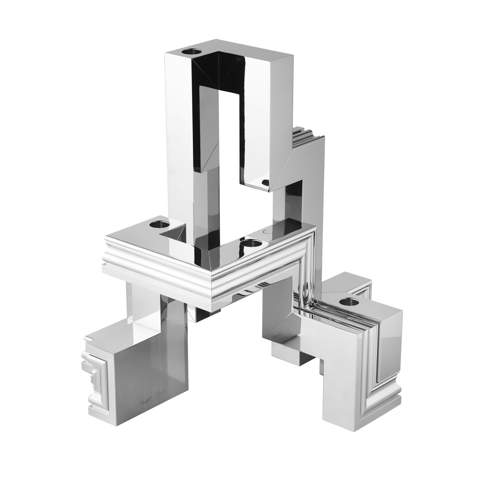 Christofle Perspectives Aluminium Candelabra Chrome