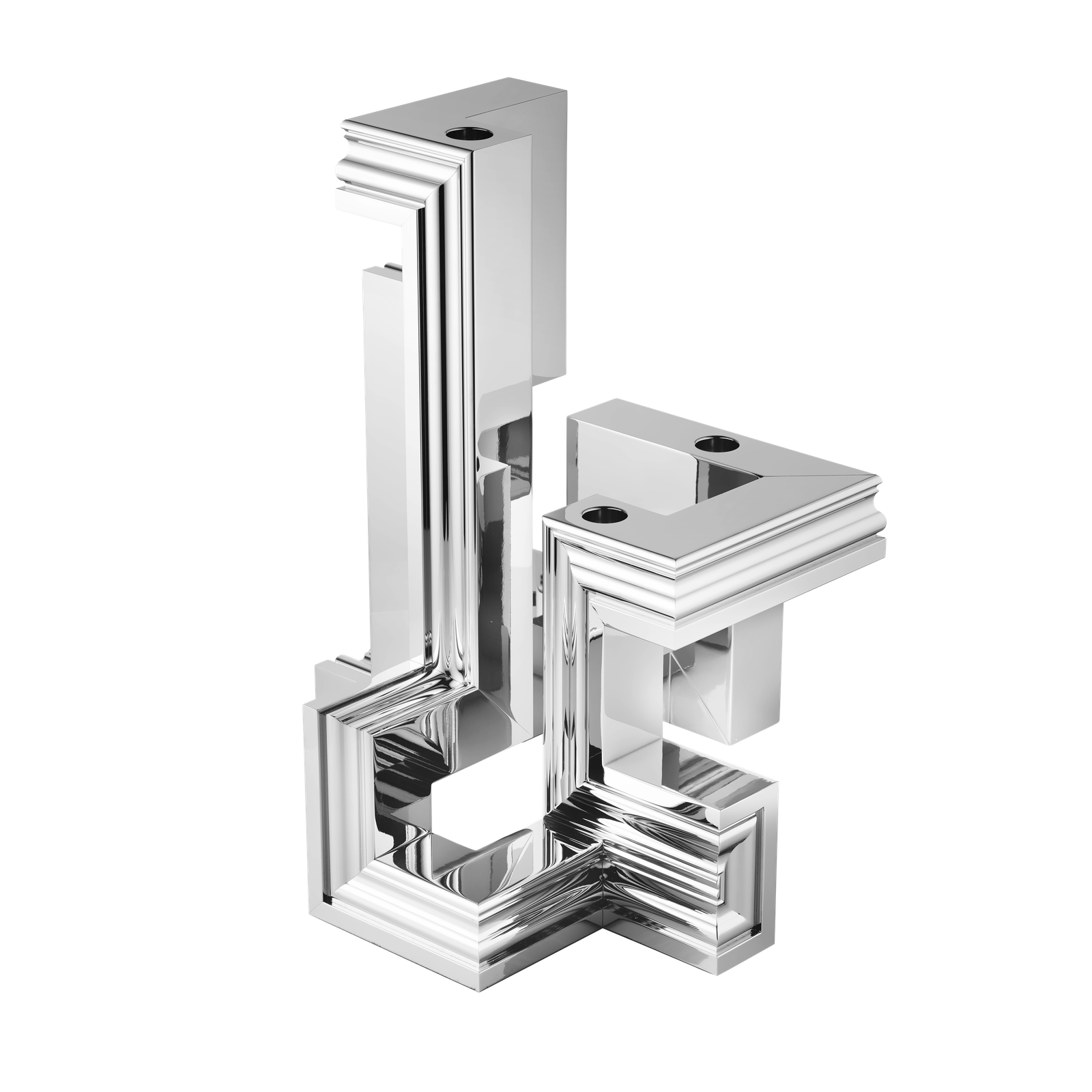 Christofle Perspectives Aluminium Candelabra Chrome