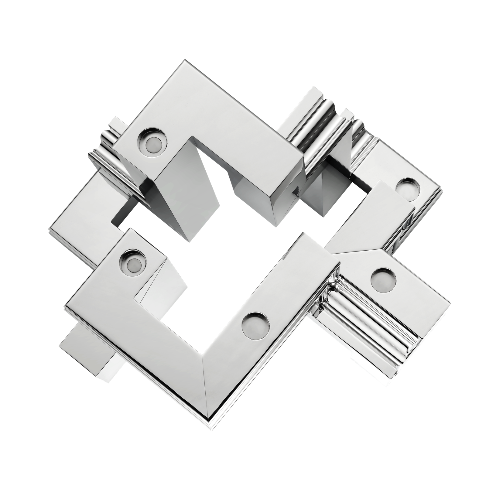 Christofle Perspectives Aluminium Candelabra Chrome