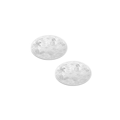 Christofle Bouquet Givré Stainless Steel Glass Coasters - Set of 2