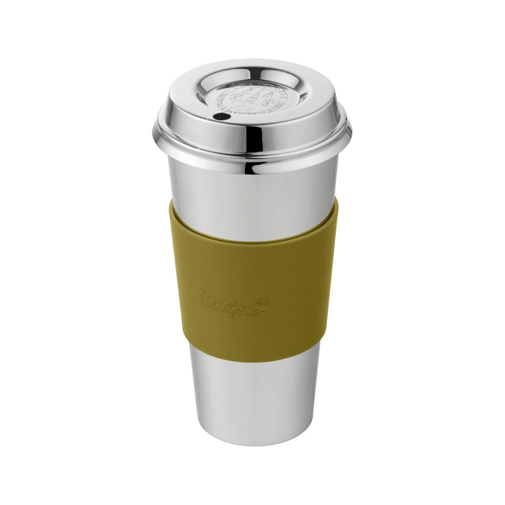 Christofle Objets Miroir Imperial Green Stainless Steel Coffee Cup