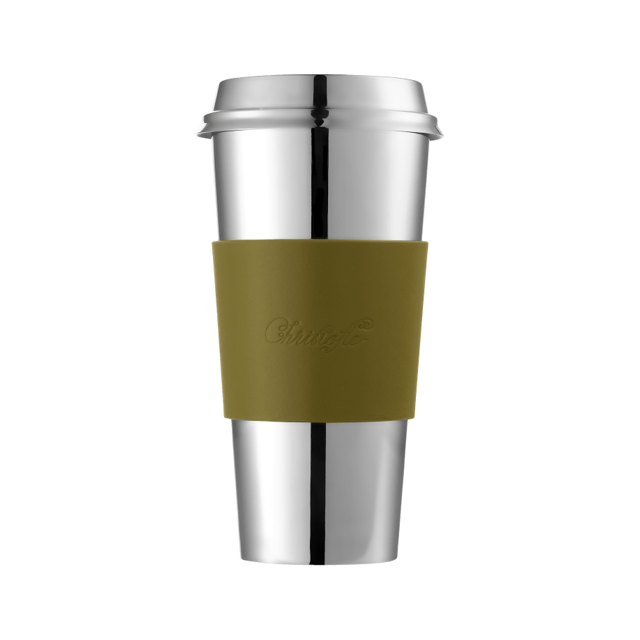 Christofle Objets Miroir Imperial Green Stainless Steel Coffee Cup