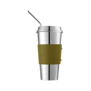 Christofle Objets Miroir Imperial Green Stainless Steel Coffee Cup