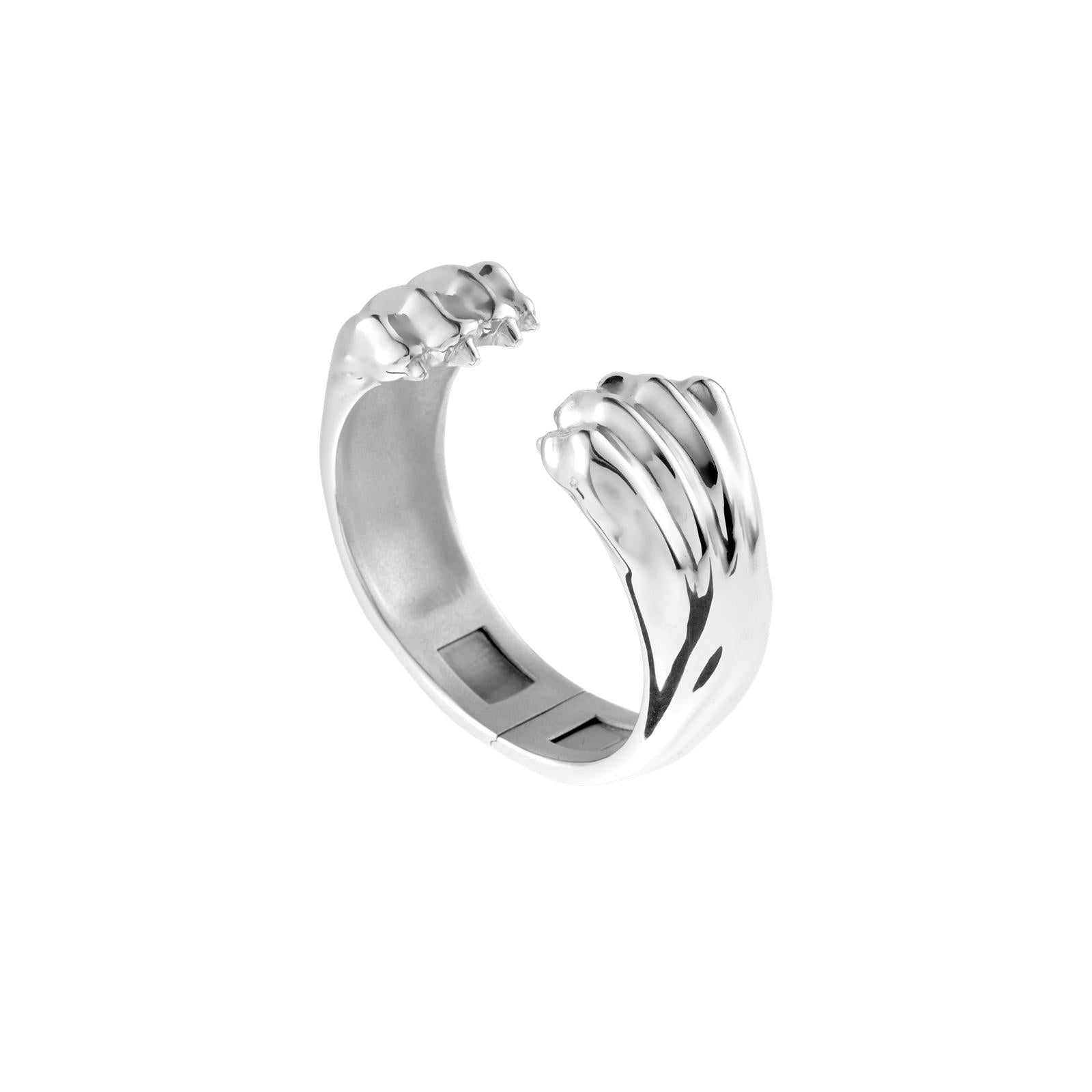 Christofle Patte de Lion Sterling Silver Handcuff Size 1