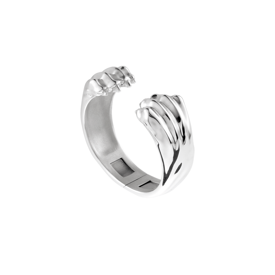 Christofle Patte de Lion Sterling Silver Handcuff Size 1