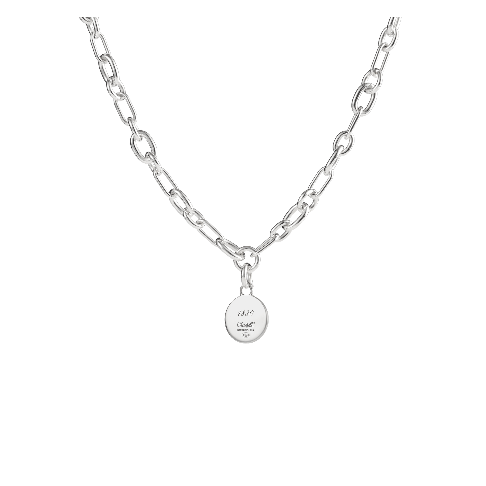 Christofle Chri-Chri Sterling Silver Medal  With Snape Hook Peau De Lion