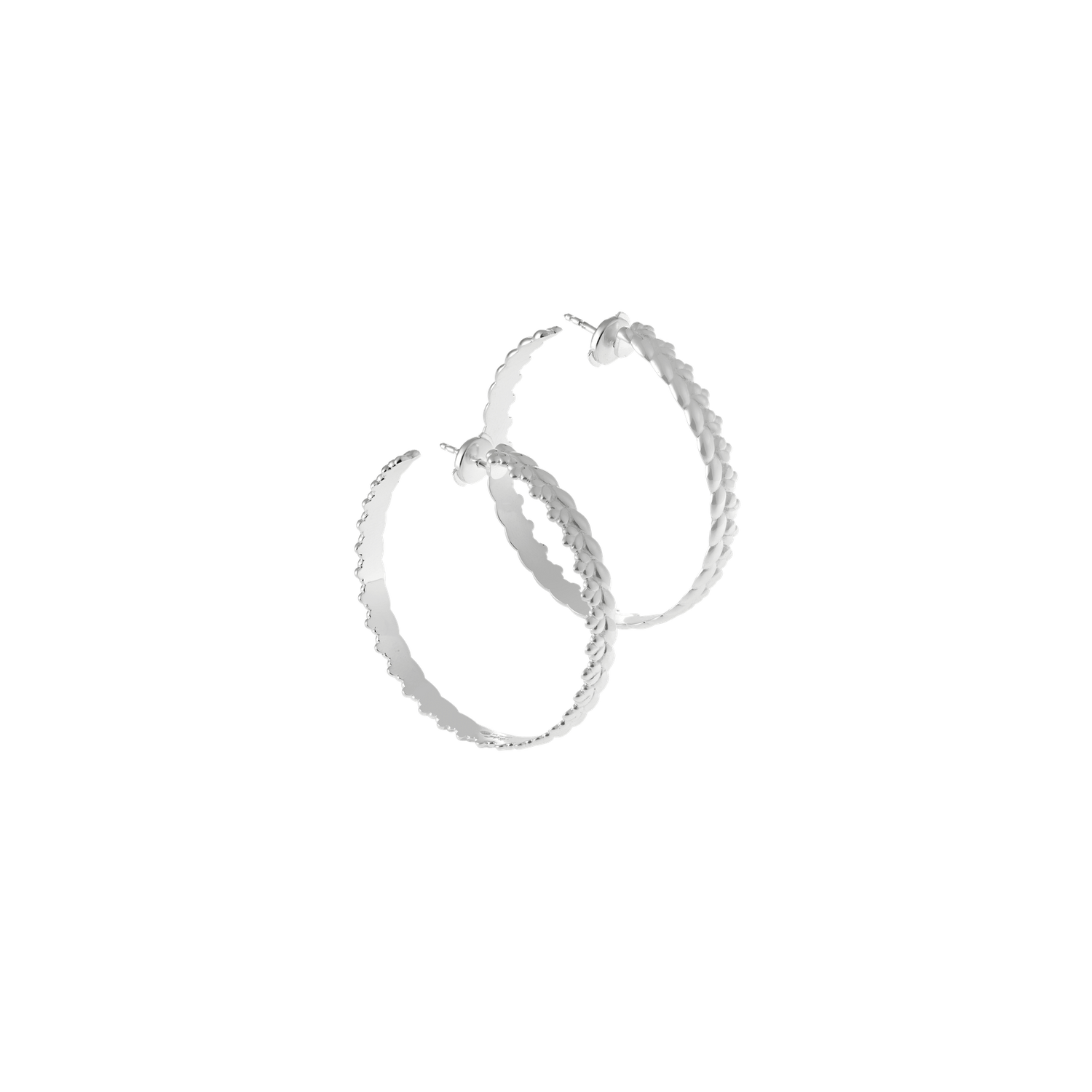 Christofle Babylone Sterling Silver Hoop Earrings