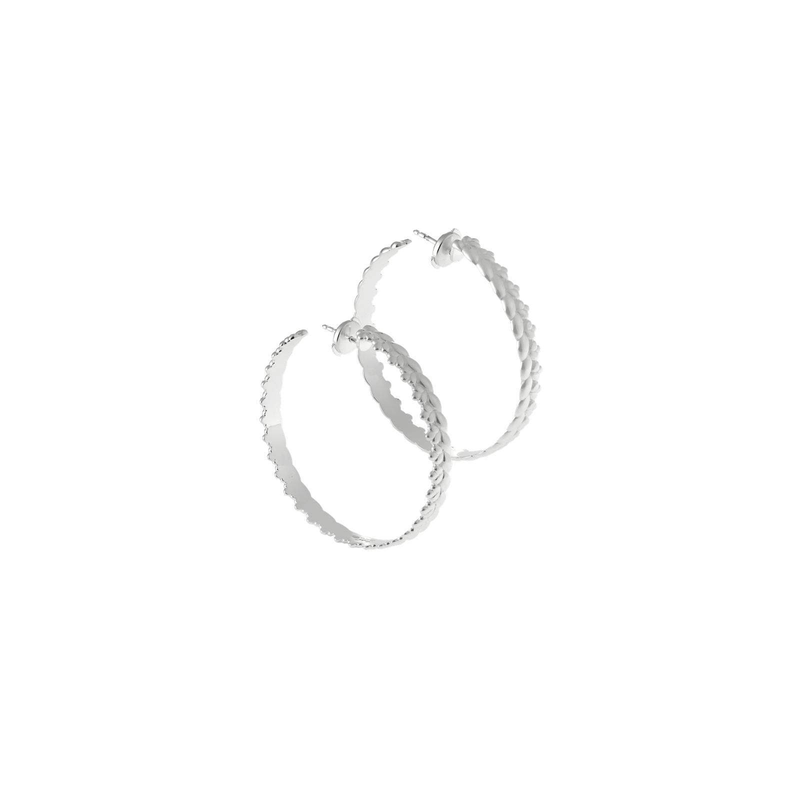 Christofle Babylone Sterling Silver Hoop Earrings