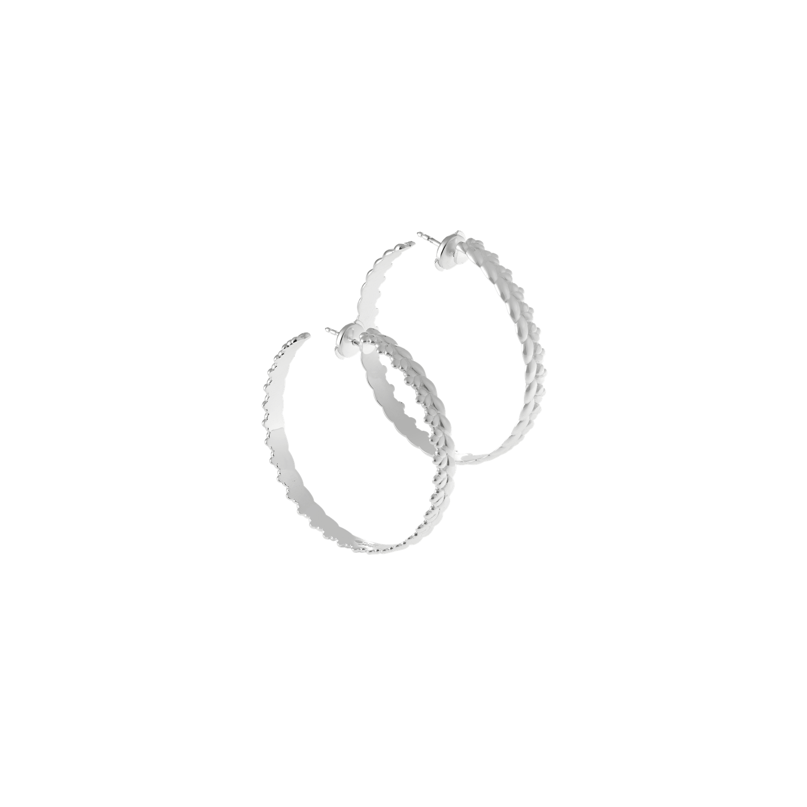 Christofle Babylone Sterling Silver Hoop Earrings