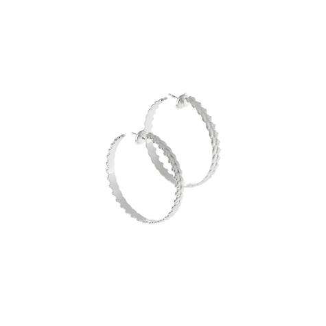 Christofle Babylone Sterling Silver Hoop Earrings