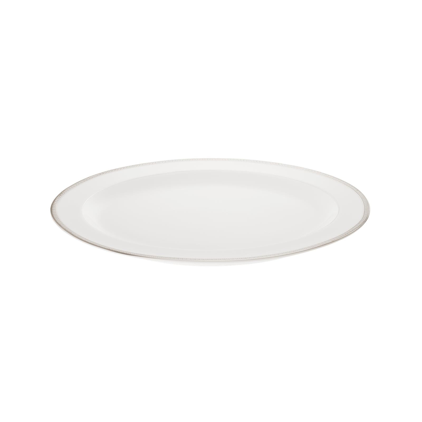 Christofle Malmaison Porcelain Oval Platter Platinum 38 Cm