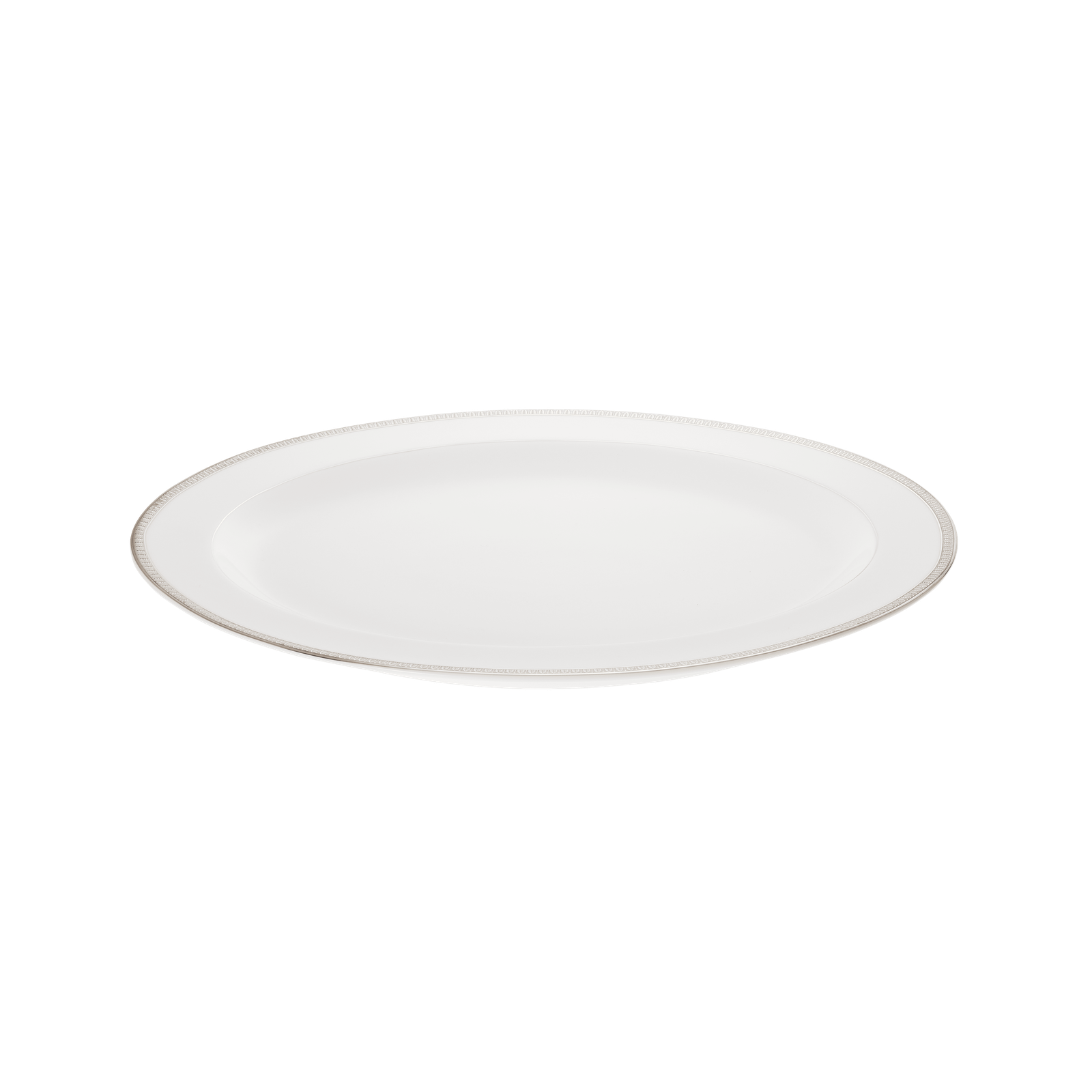 Christofle Malmaison Porcelain Oval Platter Platinum 38 Cm
