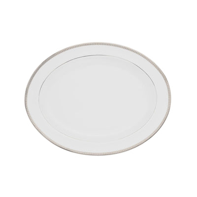 Christofle Malmaison Porcelain Oval Platter Platinum 38 Cm