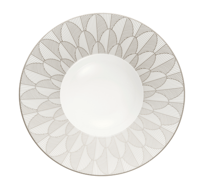 Christofle Malmaison Impériale Porcelain Platinum Plate