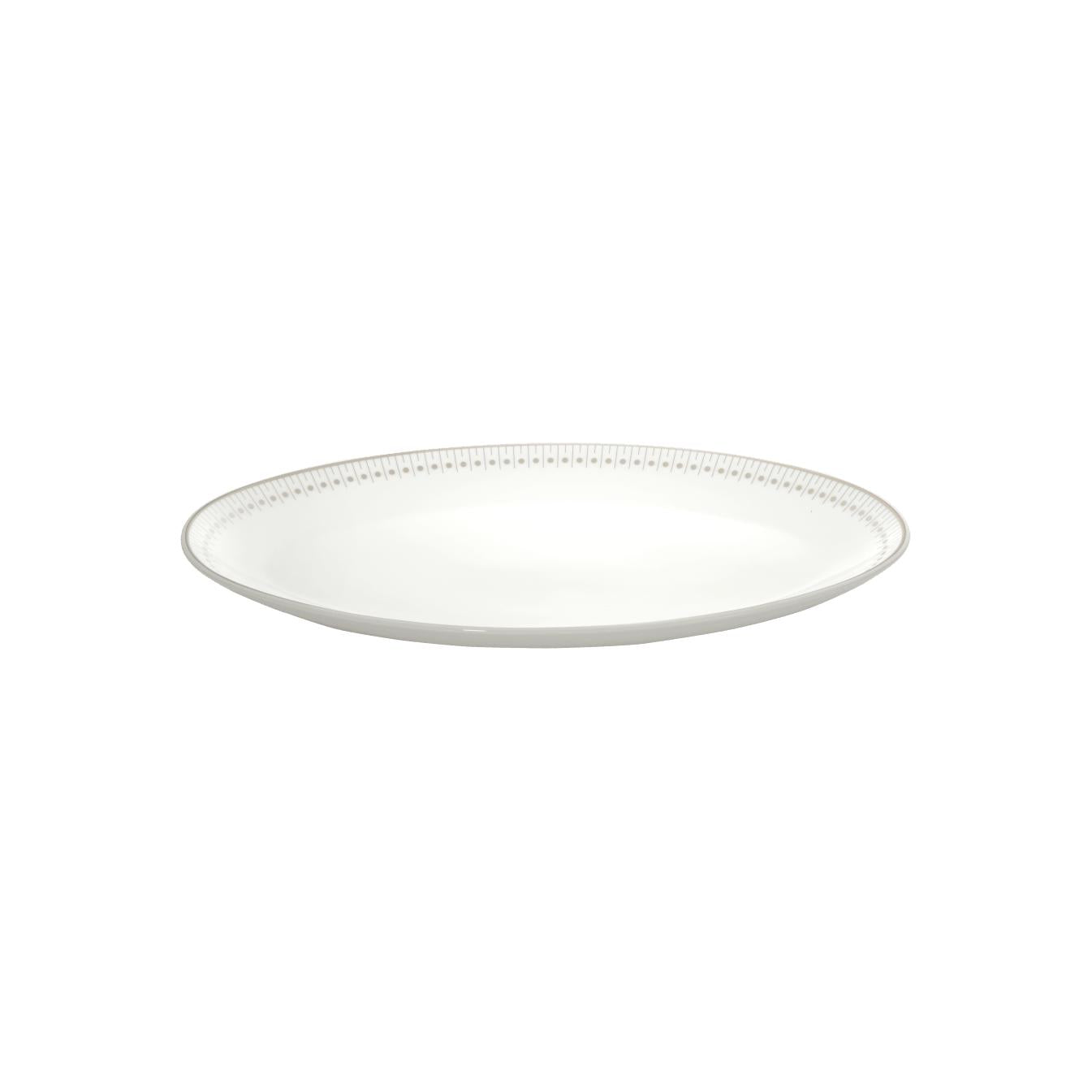 Christofle Malmaison Impériale Platinum Finish Porcelain Oval Platter