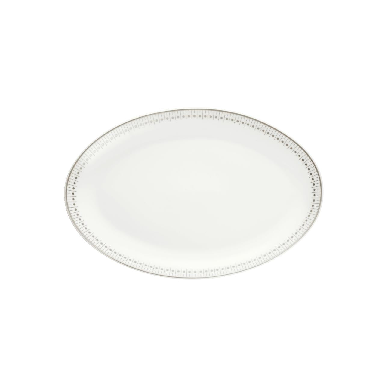 Christofle Malmaison Impériale Platinum Finish Porcelain Oval Platter