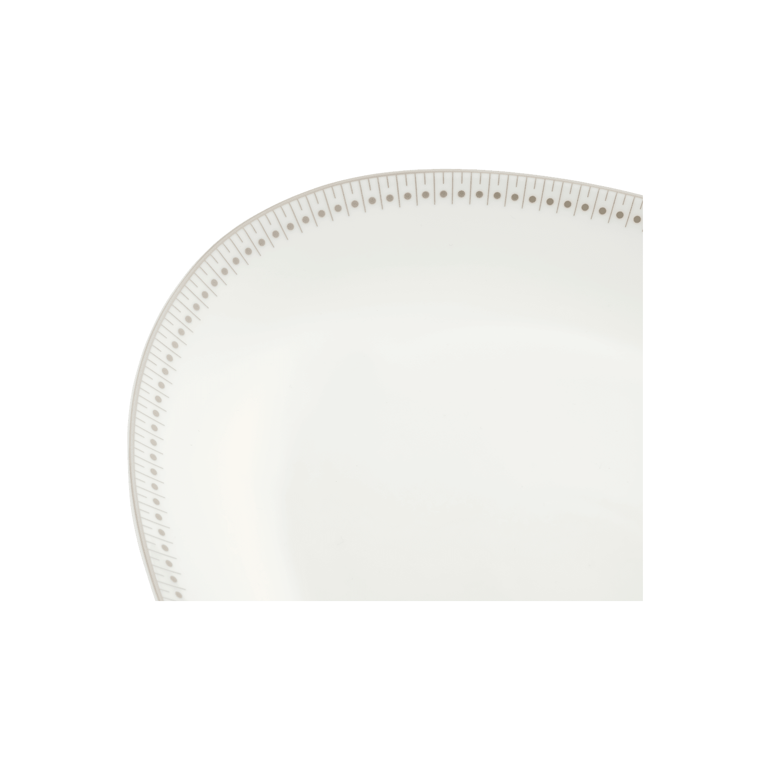 Christofle Malmaison Impériale Platinum Finish Porcelain Oval Platter