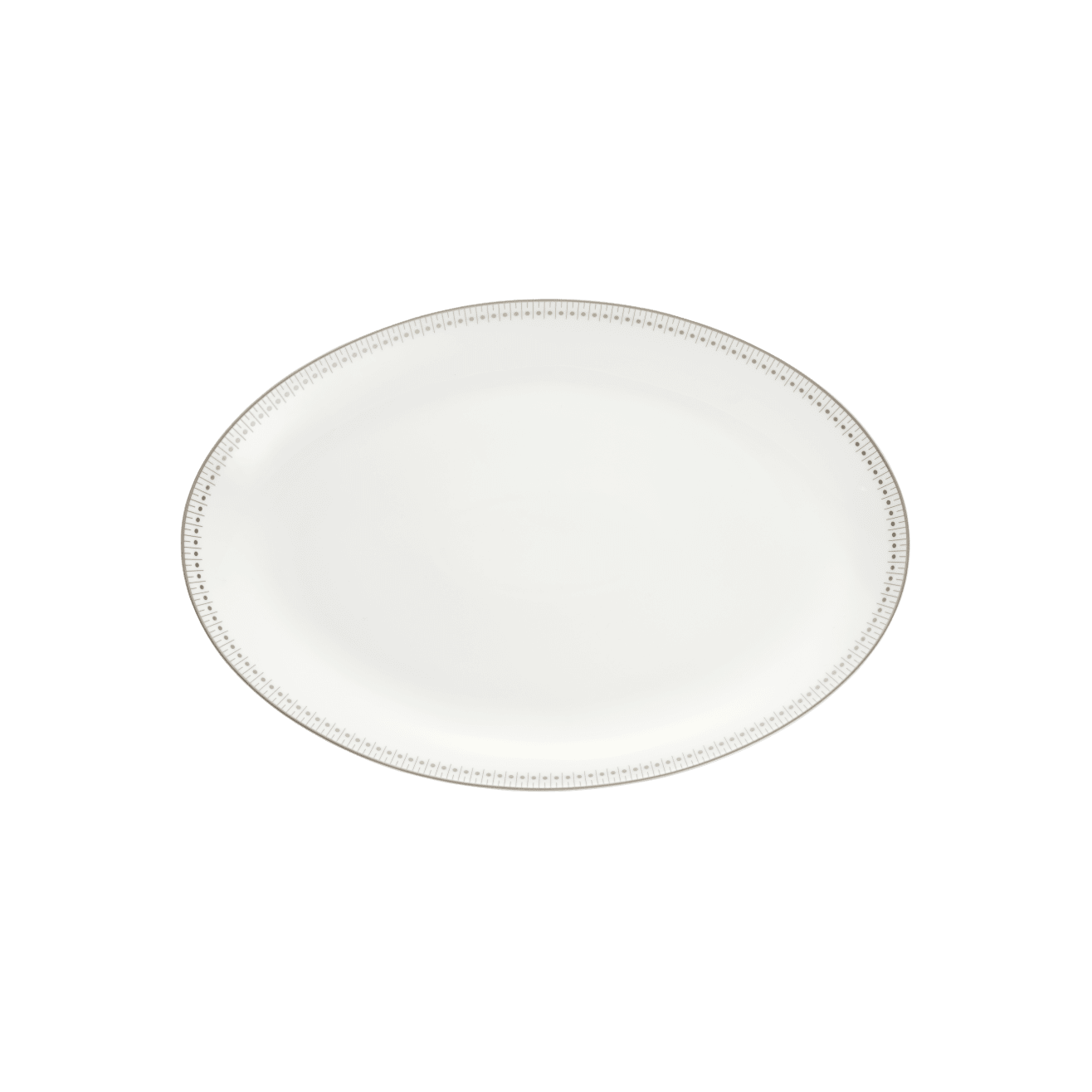 Christofle Malmaison Impériale Platinum Finish Porcelain Oval Platter