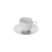 Christofle Malmaison Impériale Porcelain 2 Espresso Cups And Saucers