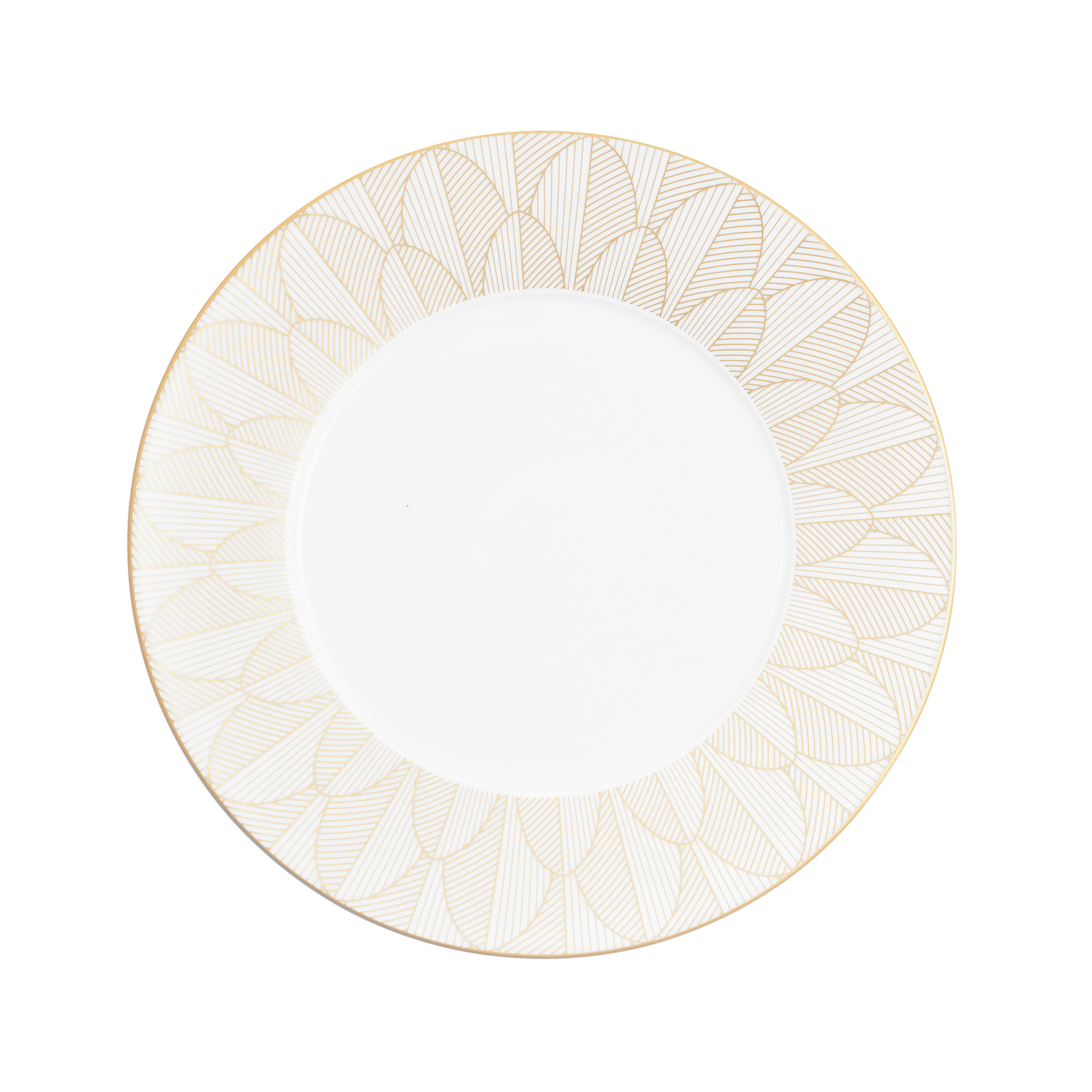 Christofle Malmaison Impériale Dinner Porcelain Plate Gold Finish
