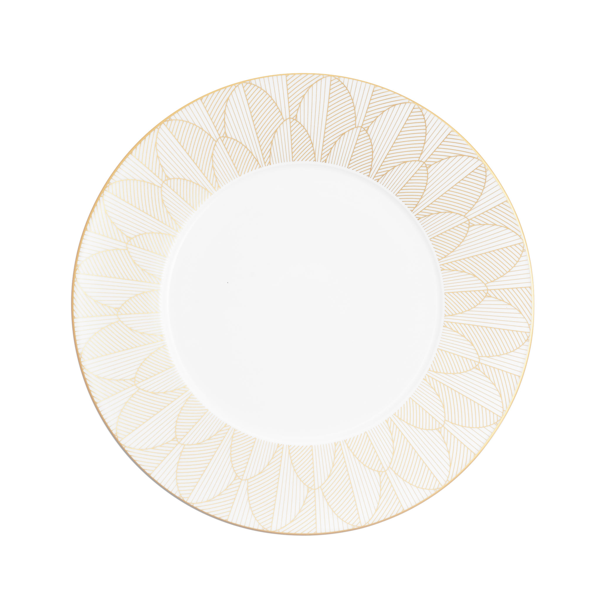 Christofle Malmaison Impériale Dinner Porcelain Plate Gold Finish