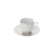Christofle Malmaison Impériale Porcelain 2 Espresso Cups And Saucers