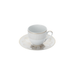 Christofle Malmaison Impériale Porcelain 2 Espresso Cups And Saucers
