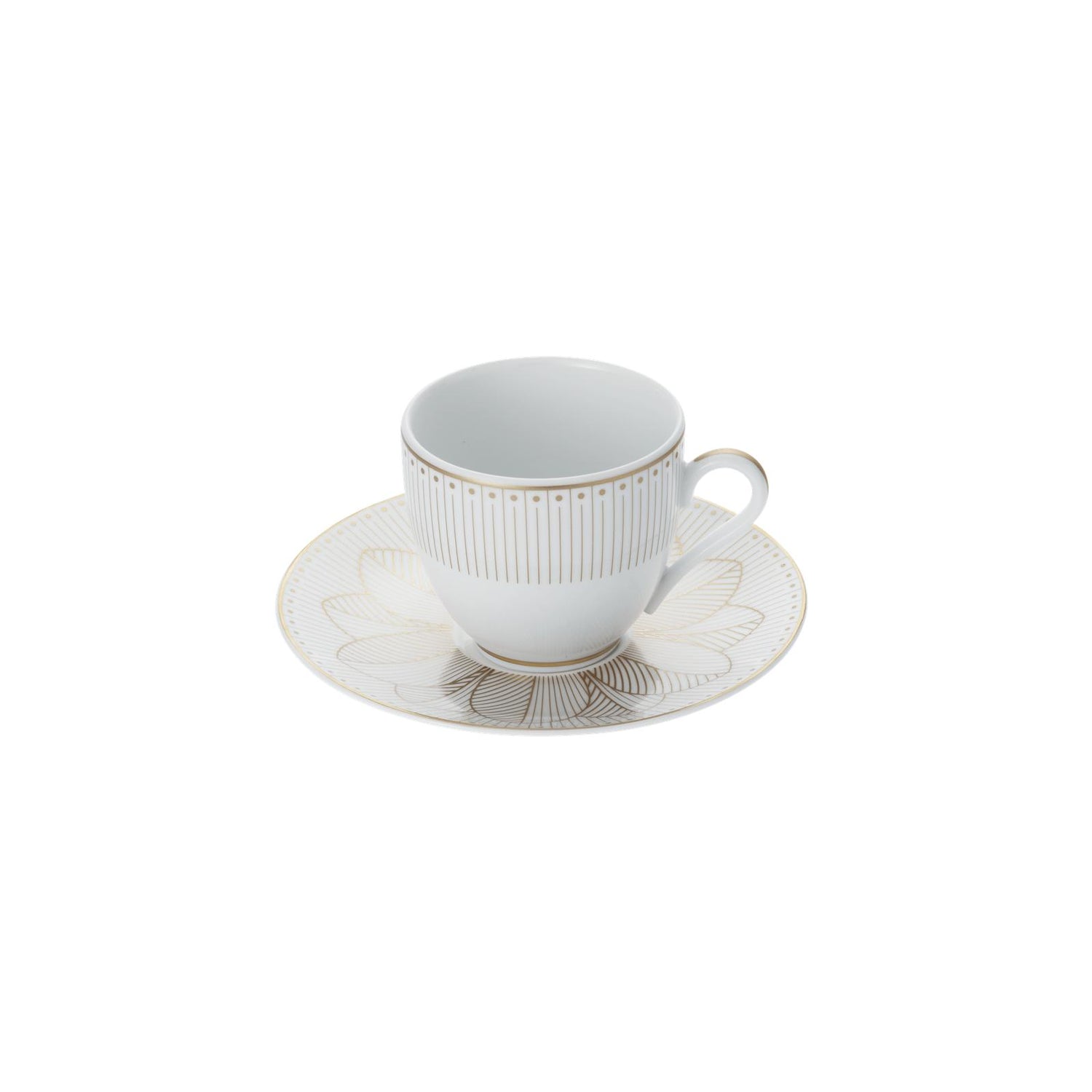 Christofle Malmaison Impériale Porcelain 2 Espresso Cups And Saucers