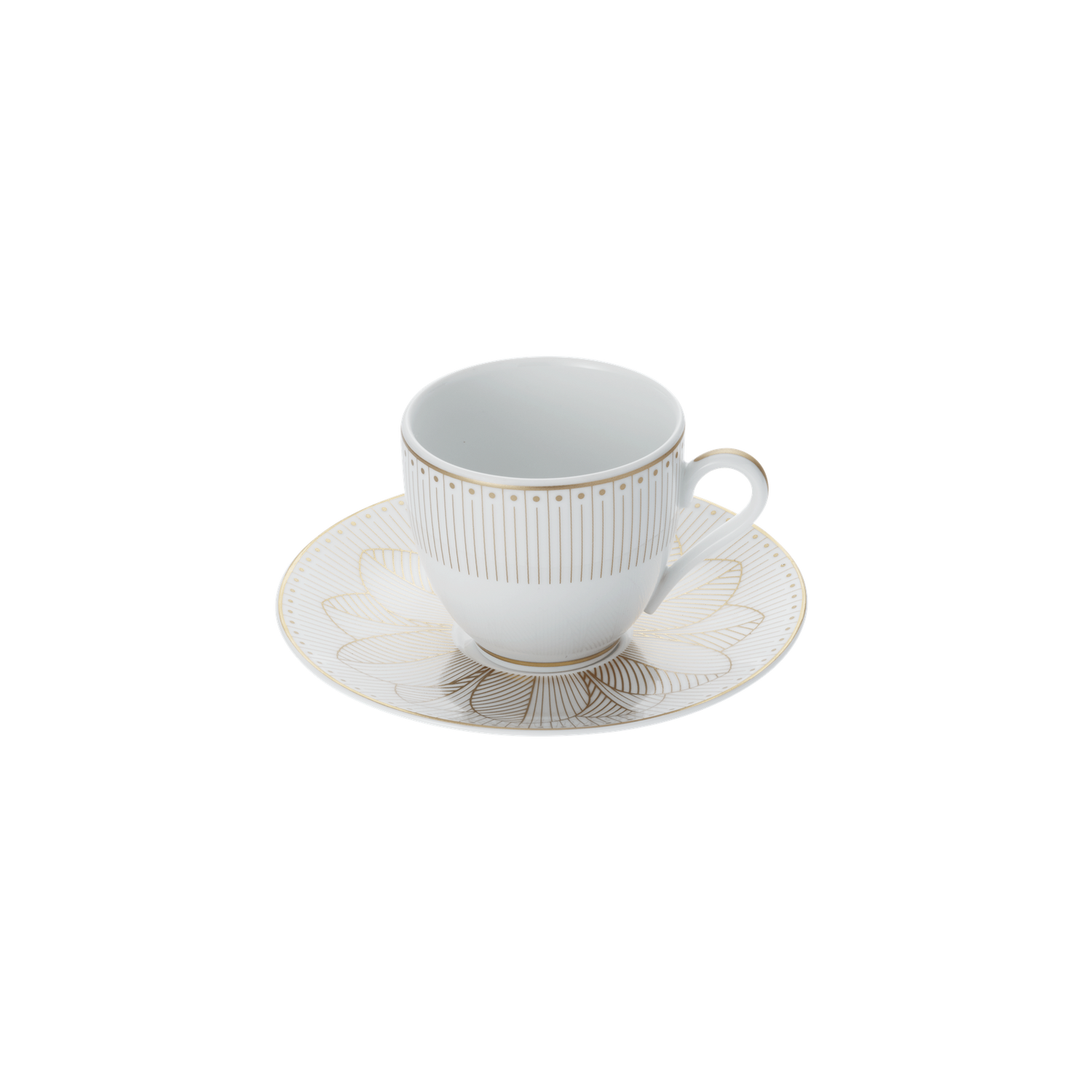 Christofle Malmaison Impériale Porcelain 2 Espresso Cups And Saucers