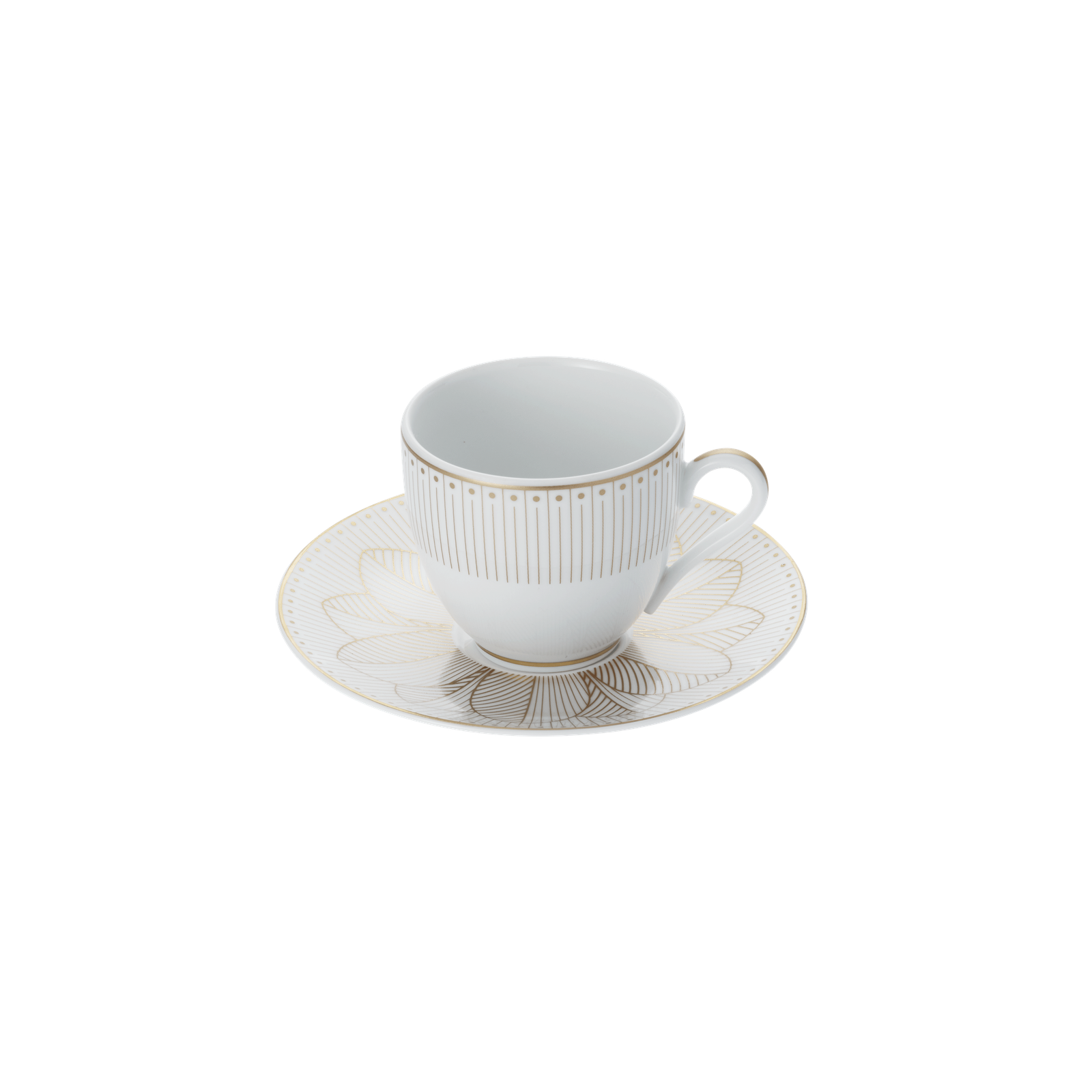 Christofle Malmaison Impériale Porcelain 2 Espresso Cups And Saucers