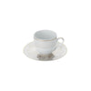 Christofle Malmaison Impériale Porcelain 2 Espresso Cups And Saucers