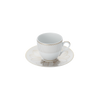 Christofle Malmaison Impériale Porcelain 2 Espresso Cups And Saucers