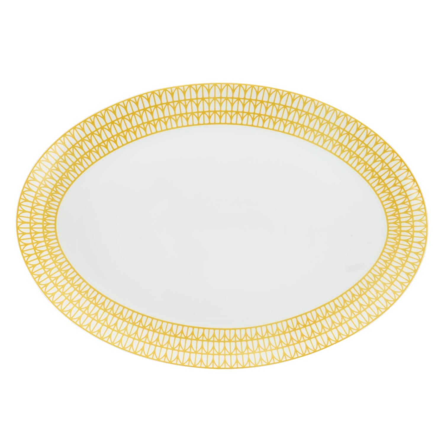 Christofle Malmaison Riviera Porcelain Oval Platter 38 Cm