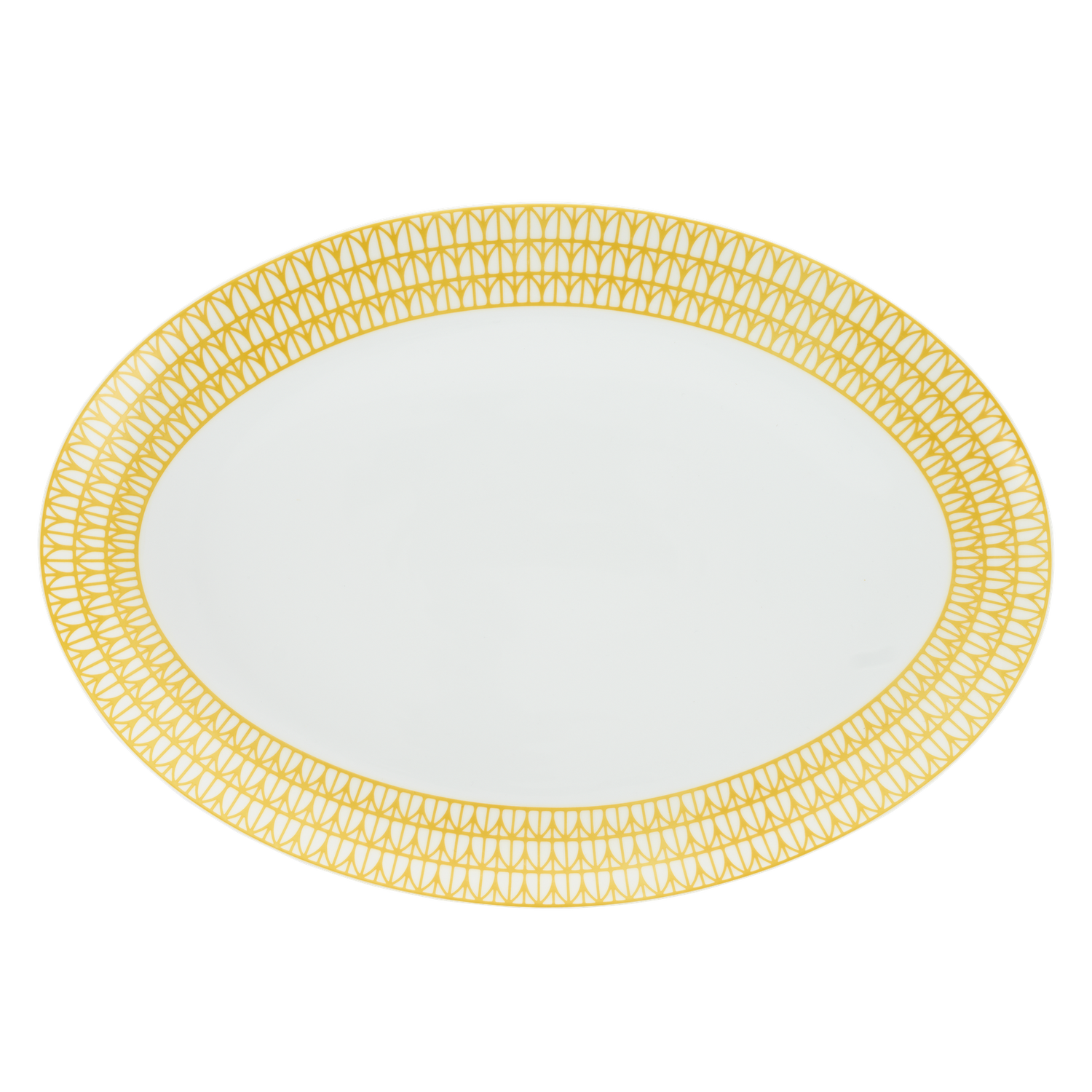 Christofle Malmaison Riviera Porcelain Oval Platter 38 Cm