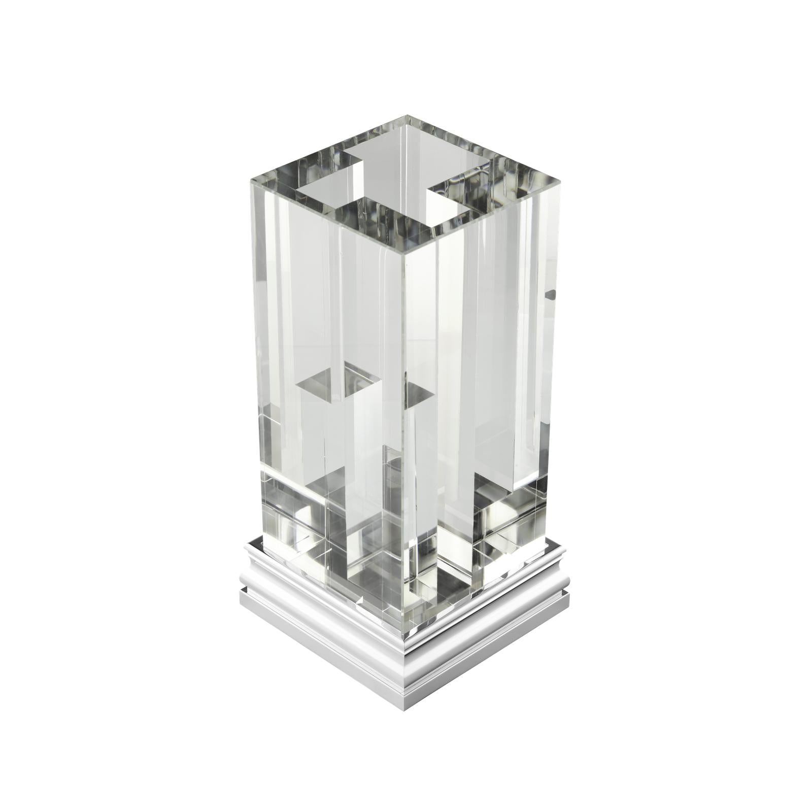 Christofle Perspectives Glass Vase Chrome