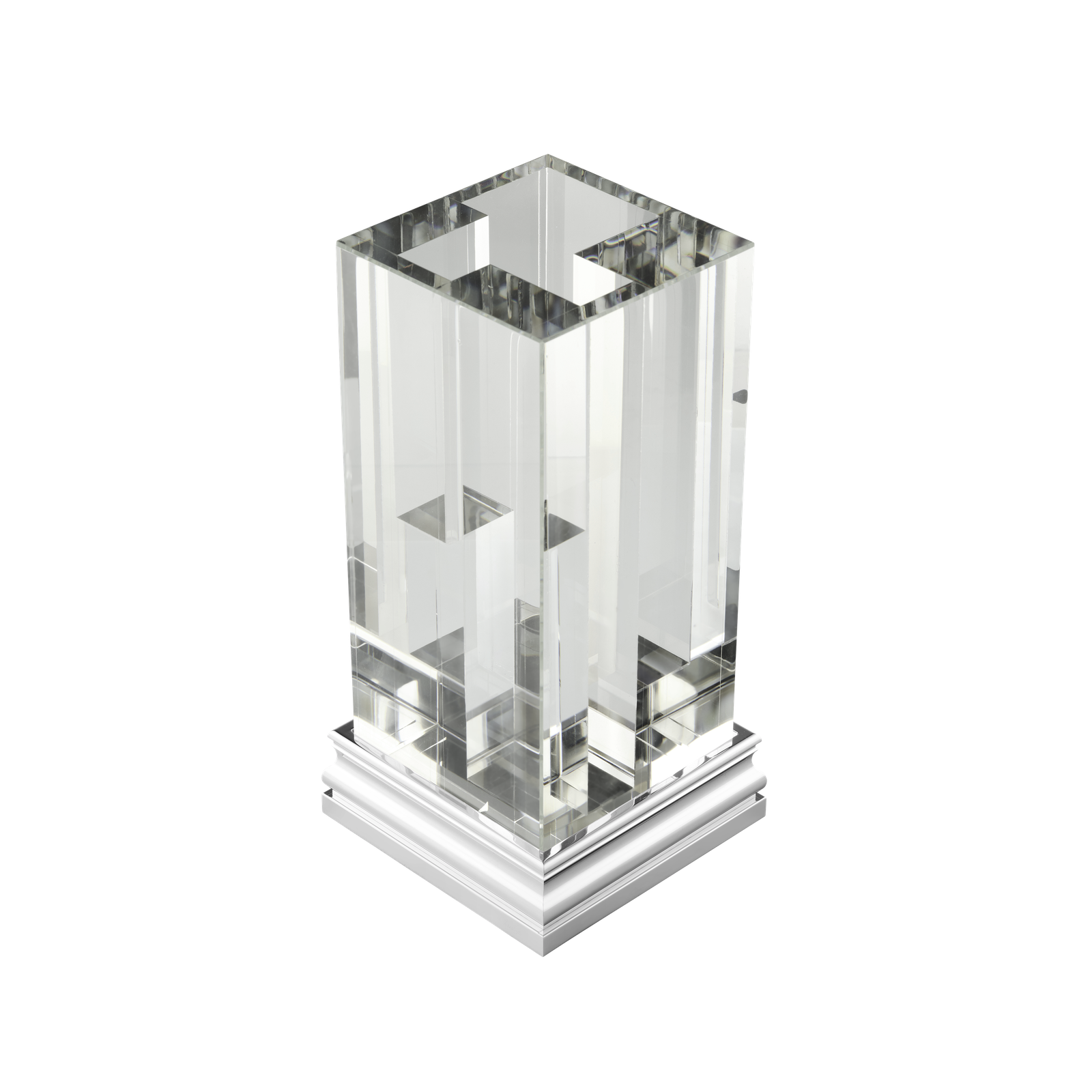 Christofle Perspectives Glass Vase Chrome