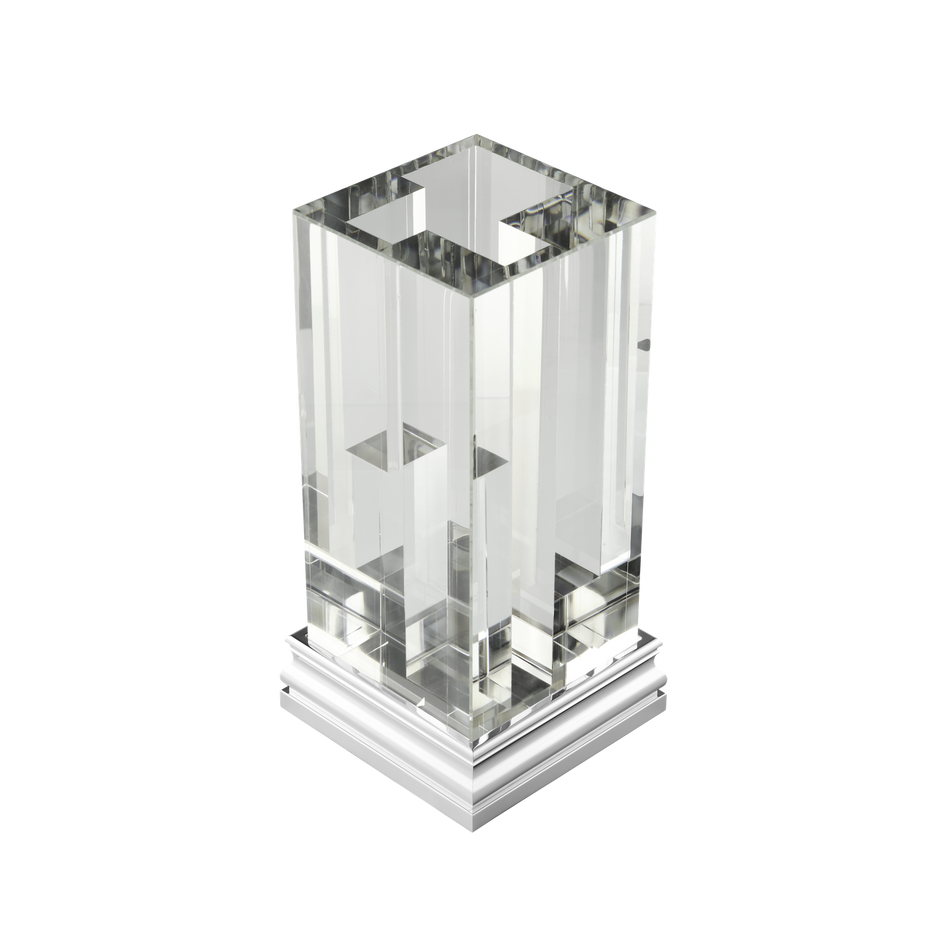 Christofle Perspectives Glass Vase Chrome