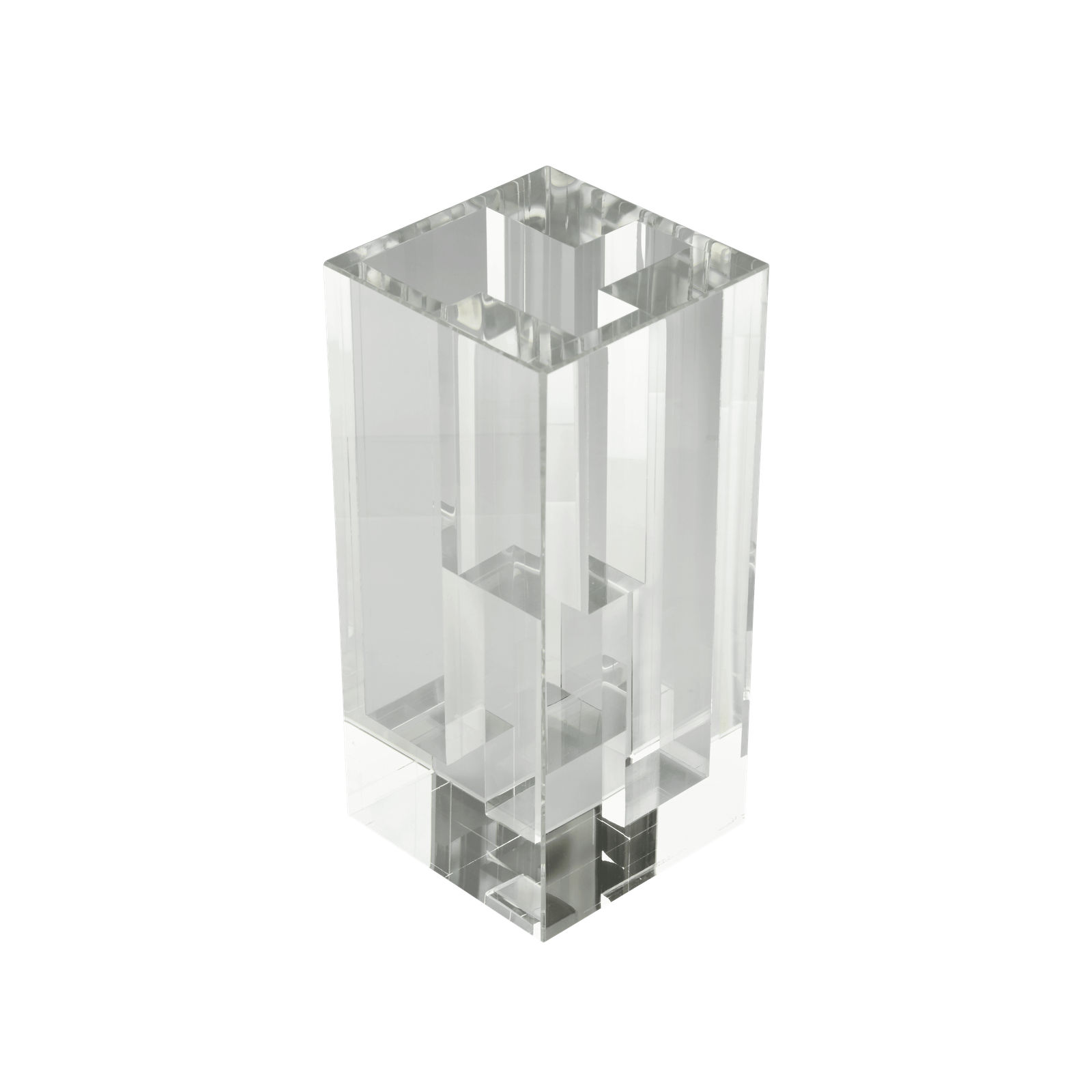 Christofle Perspectives Glass Vase Chrome