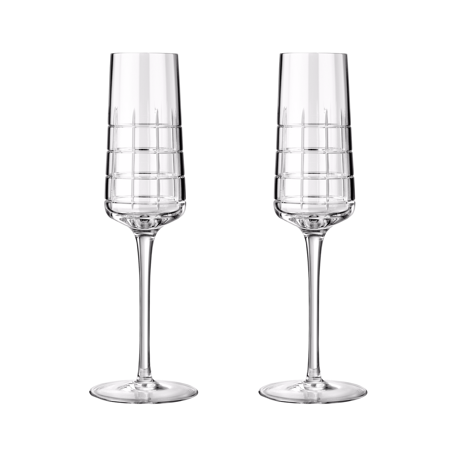 Christofle Graphik Champagne Flute Crystal - Set of 2