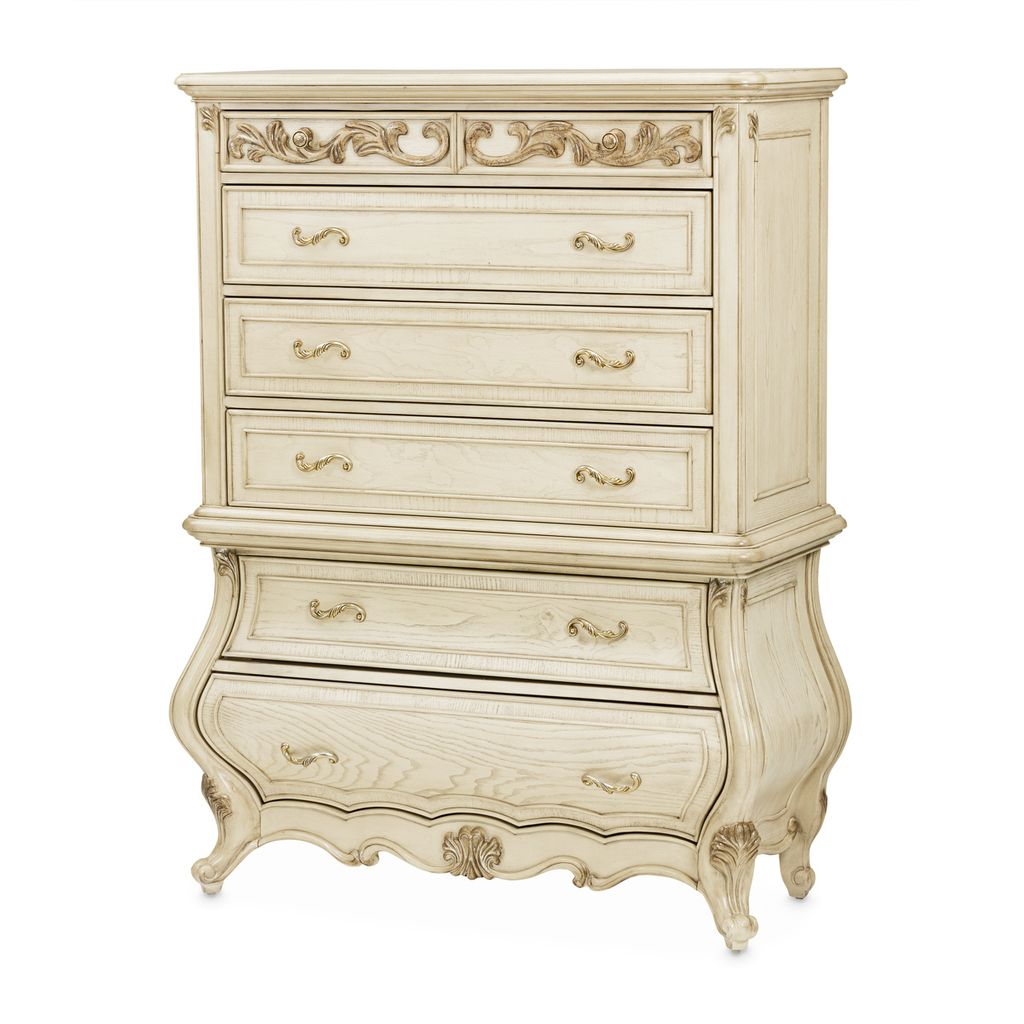 Michael Amini Platine de Royale 6-Drawer Chest - Champagne