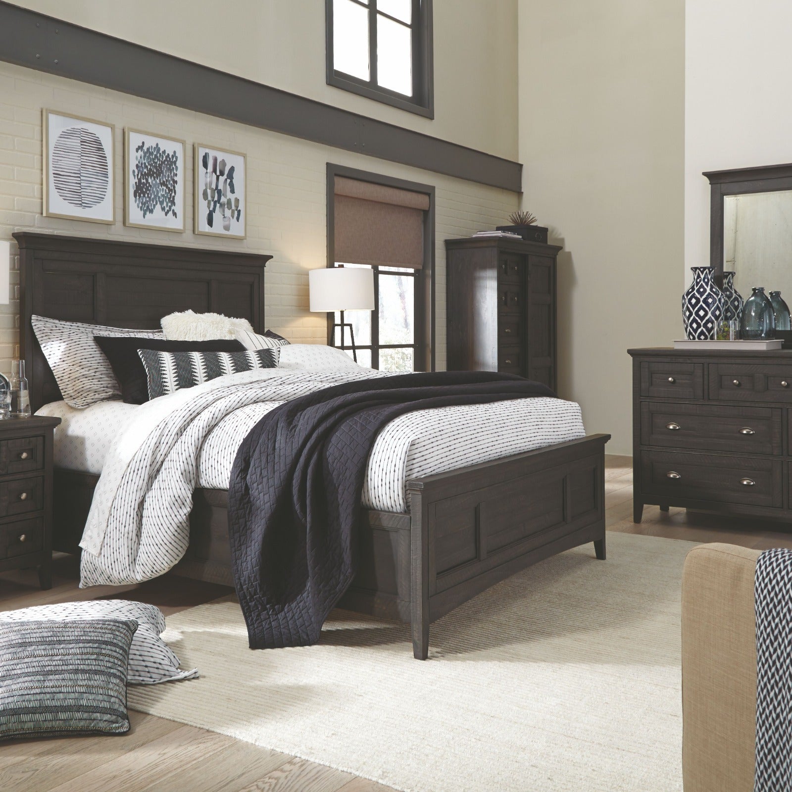 Magnussen Home Westley Falls Graphite Panel Bed