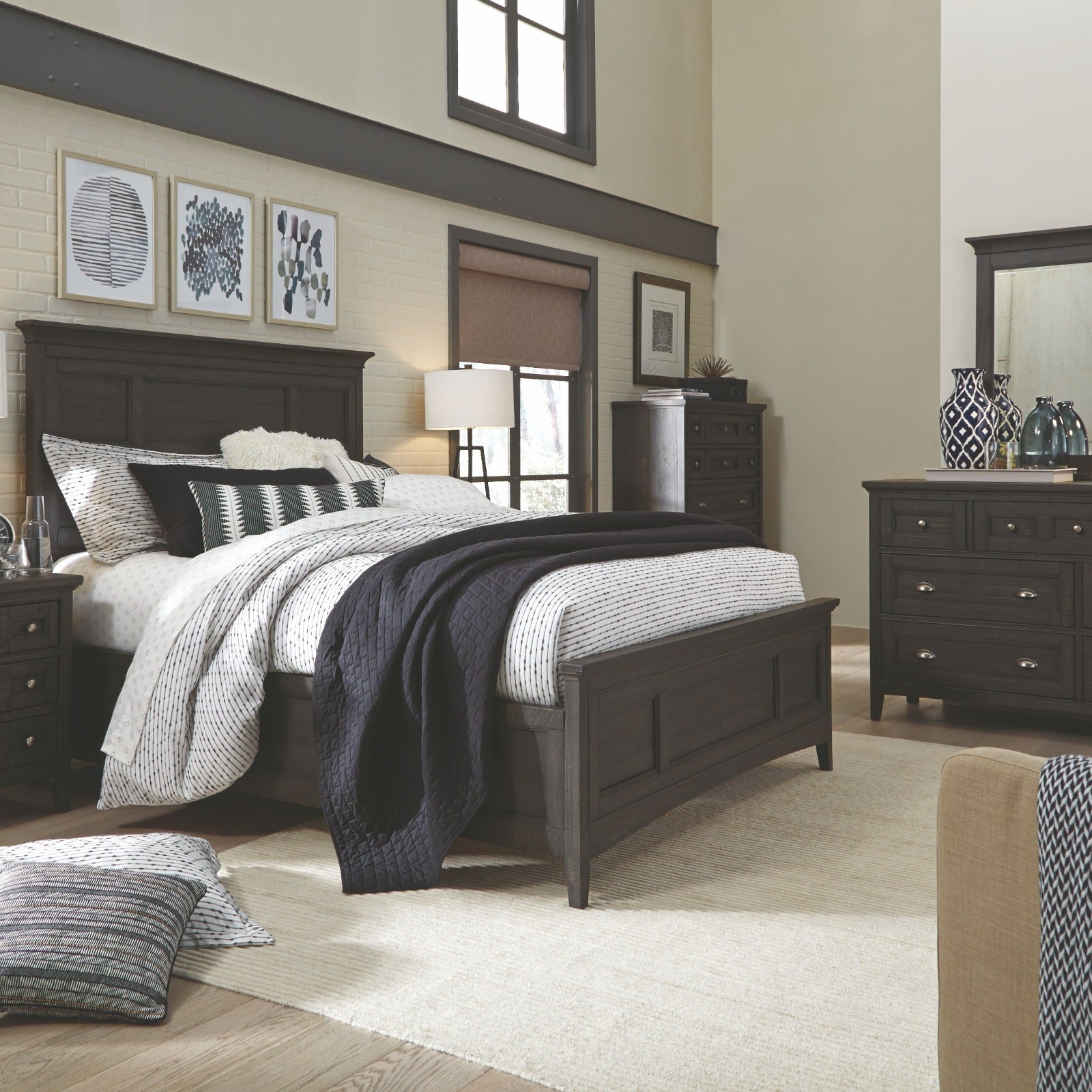 Magnussen Home Westley Falls Graphite Panel Bed