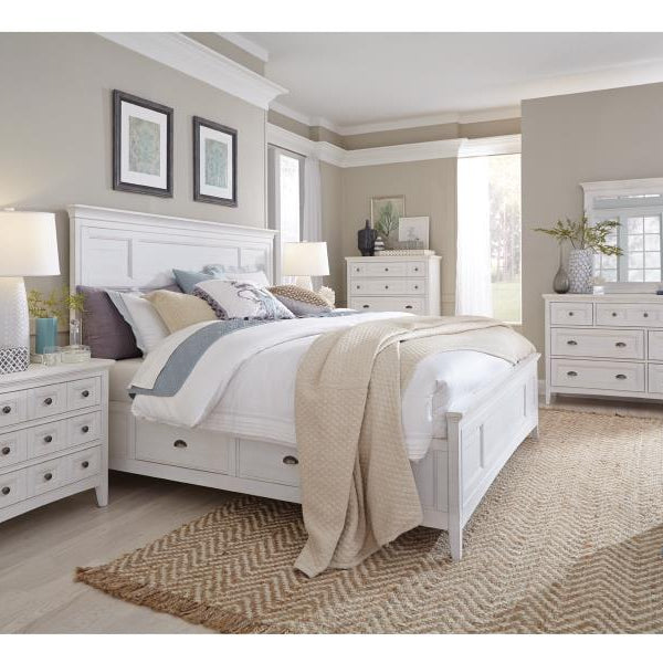 Magnussen Home Heron Cove Chalk White & Dovetail Grey Bed