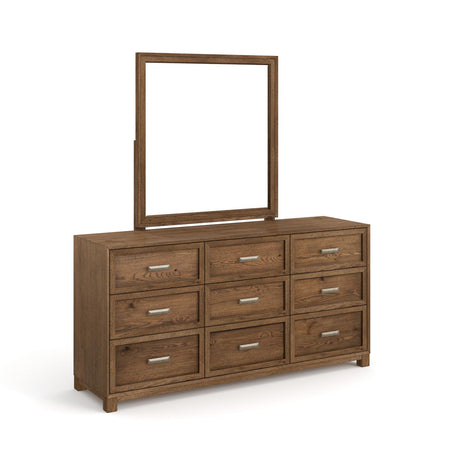 Magnussen Home Laurel Ridge Brown Drawer Dresser With Portrait Mirror