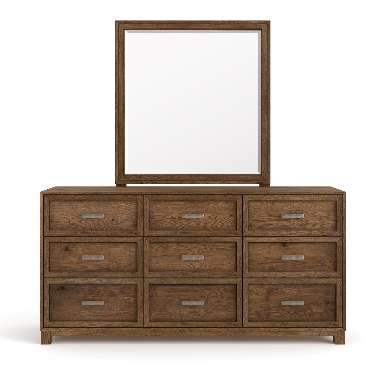 Magnussen Home Laurel Ridge Brown Drawer Dresser With Portrait Mirror