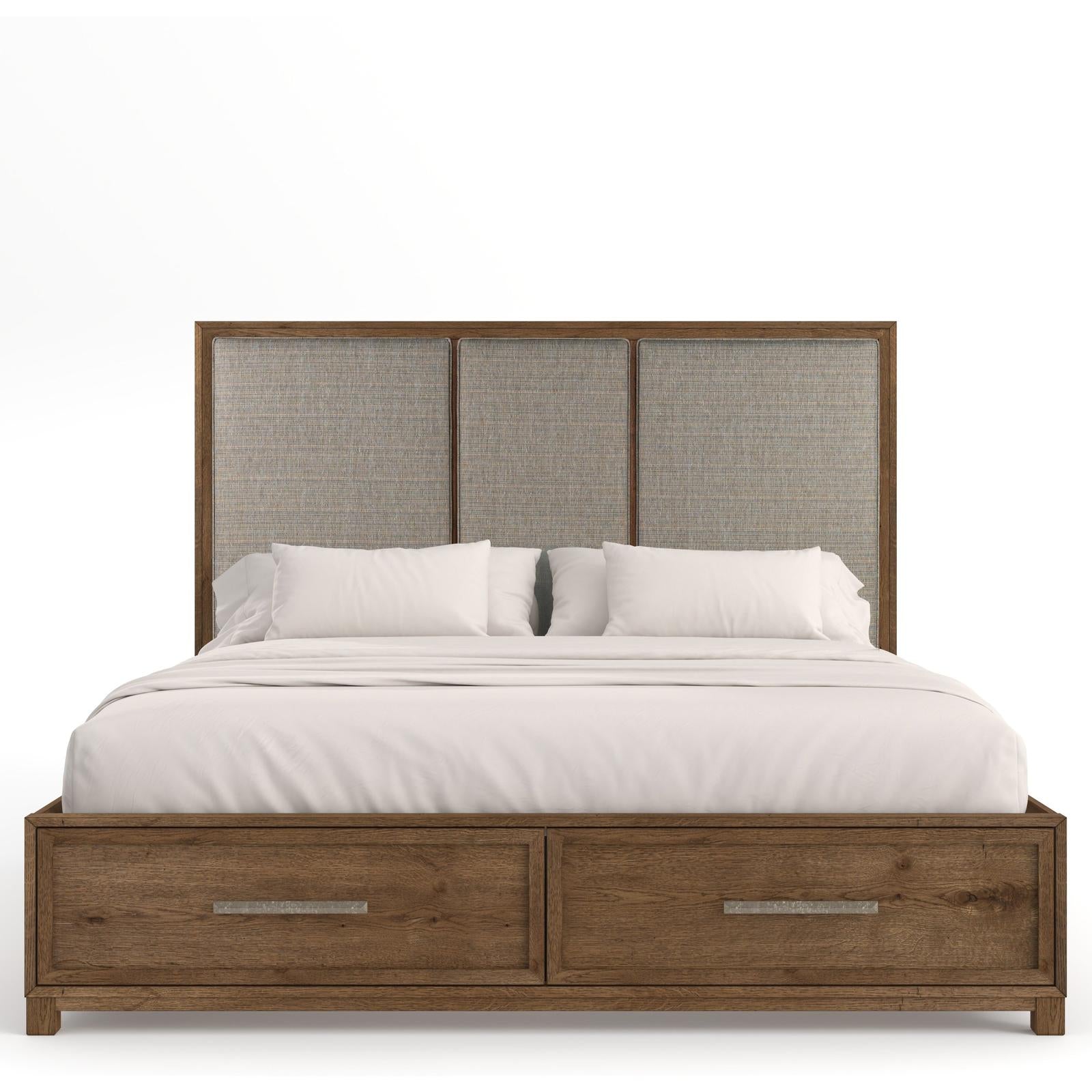 Magnussen Home Laurel Ridge Brown Upholstered Panel Storage Bed