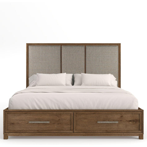 Magnussen Home Laurel Ridge Brown Upholstered Panel Storage Bed